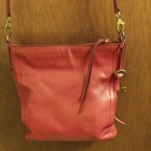 Elegant Red Leather Shoulder Bag